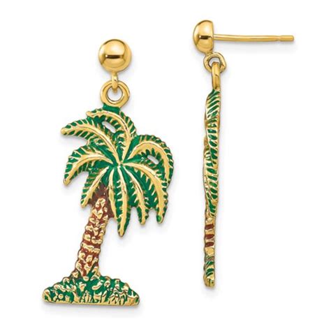 ysl earrings palm trees|14k gold palm tree earrings.